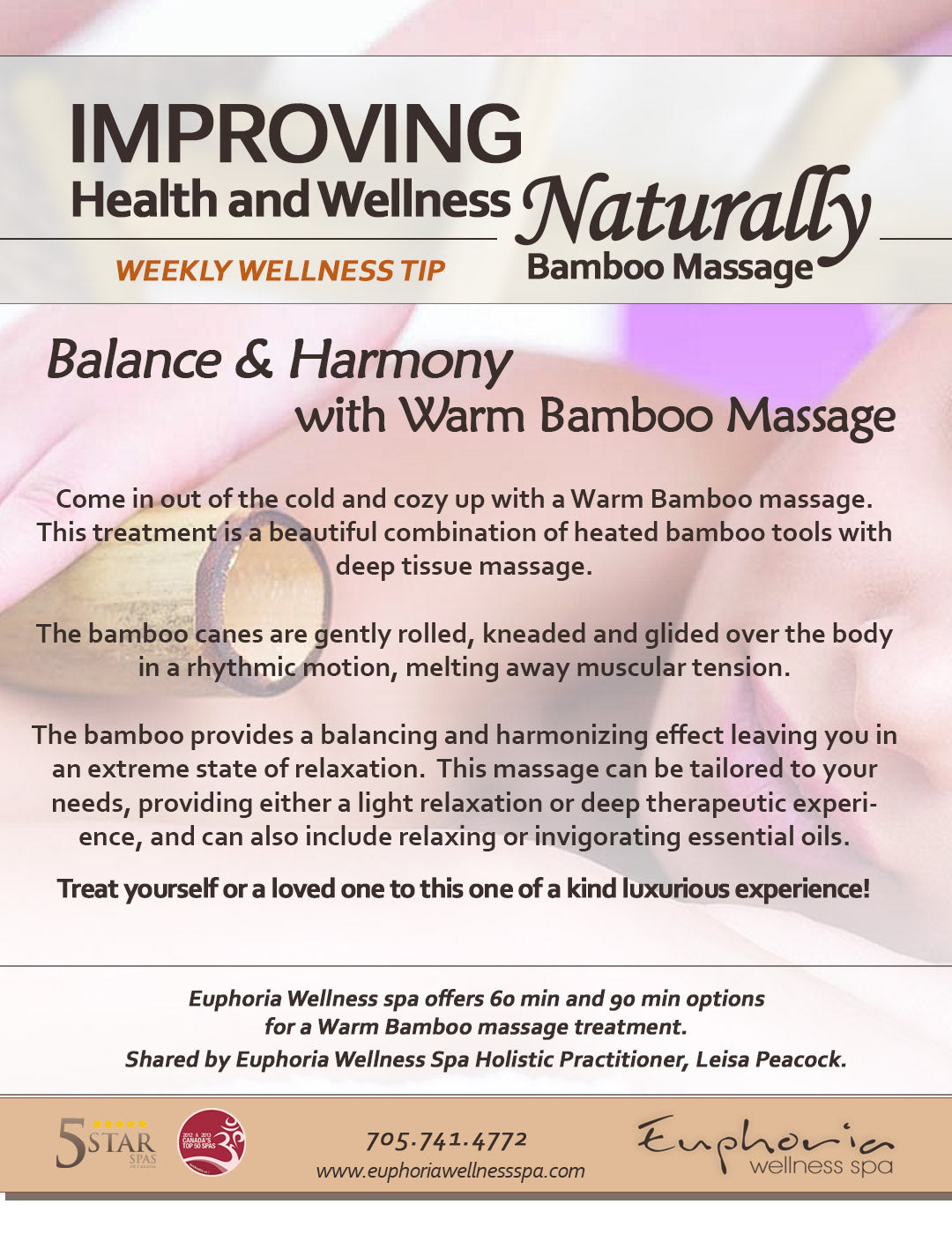 Balance and Harmony with Warm Bamboo Massage –