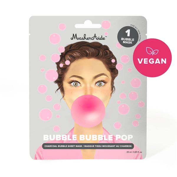 MaskerAide Bubble Bubble Pop Charcoal Bubble Sheet Mask, 3 pack